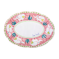 PINK ELEFANTINO OVAL SERVING PLATE 30 cm