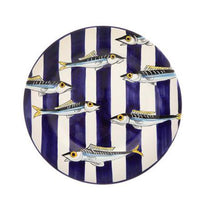 HAND PAINTED FISH DINNER PLATES SET OF 3 - 26cm