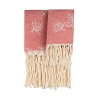 CORAL FRINGE GUEST TOWEL SET