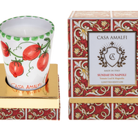 SUNDAY IN NAPOLI Pomodorini Candela di Soia Dipinta a Mano - Tomato Leaf & Magnolia 200 gr