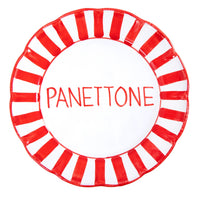 RED & GREEN STRIPES DINNER PLATES - Set of 4