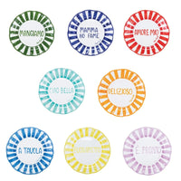 TAVOLA FELICE - 8 Plates set Block Letters