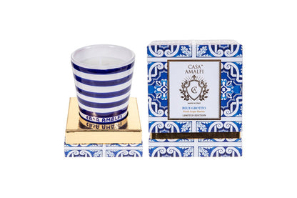 BLUE GROTTO Hand Painted Soy Candle - Fresh Acqua Marine 200gm