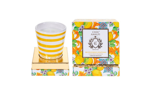 BUONGIORNO POSITANO Hand Painted Soy Candle - Lemon Basil & Mandarin 200gm