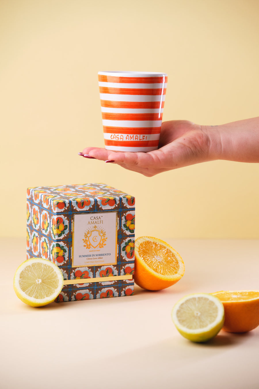 SUMMER IN SORRENTO HAND PAINTED CANDLE - A Citrus Love Affair 200gm