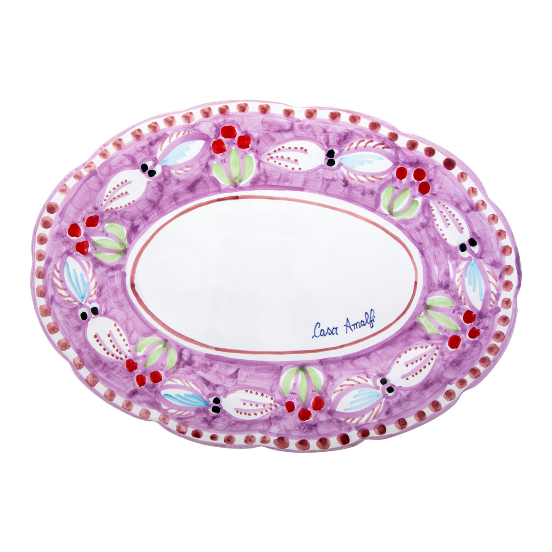 Piatto Ovale Seppia Lilla 30cm