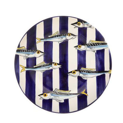 HAND PAINTED FISH DINNER PLATES - Set of 3