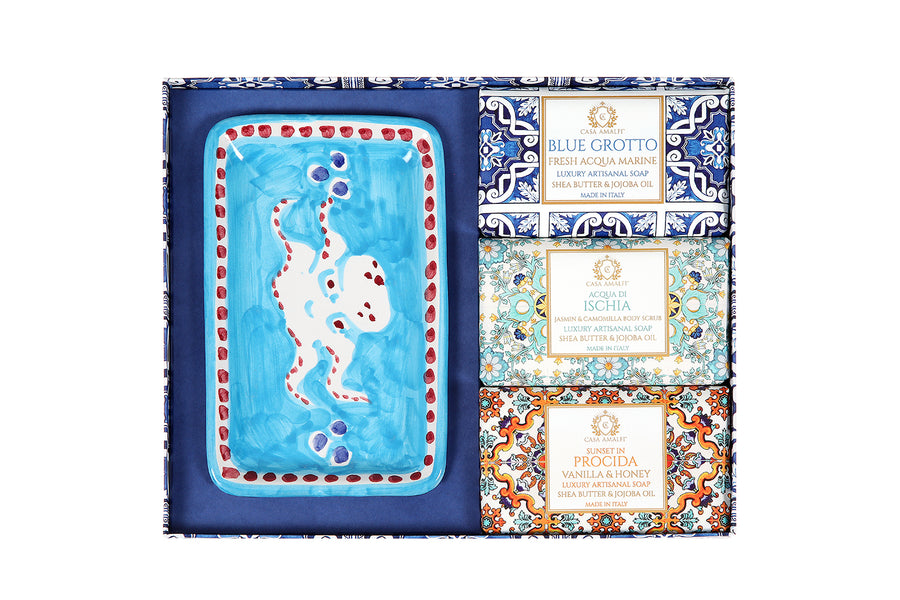 Blue Maiolica 3 Soap Gift Set