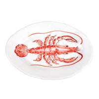 RED OVAL LOBSTER SERVING PLATE - 32cm