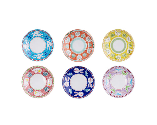 ANIMALETTI HAND PAINTED DINNER PLATES - Set of 6