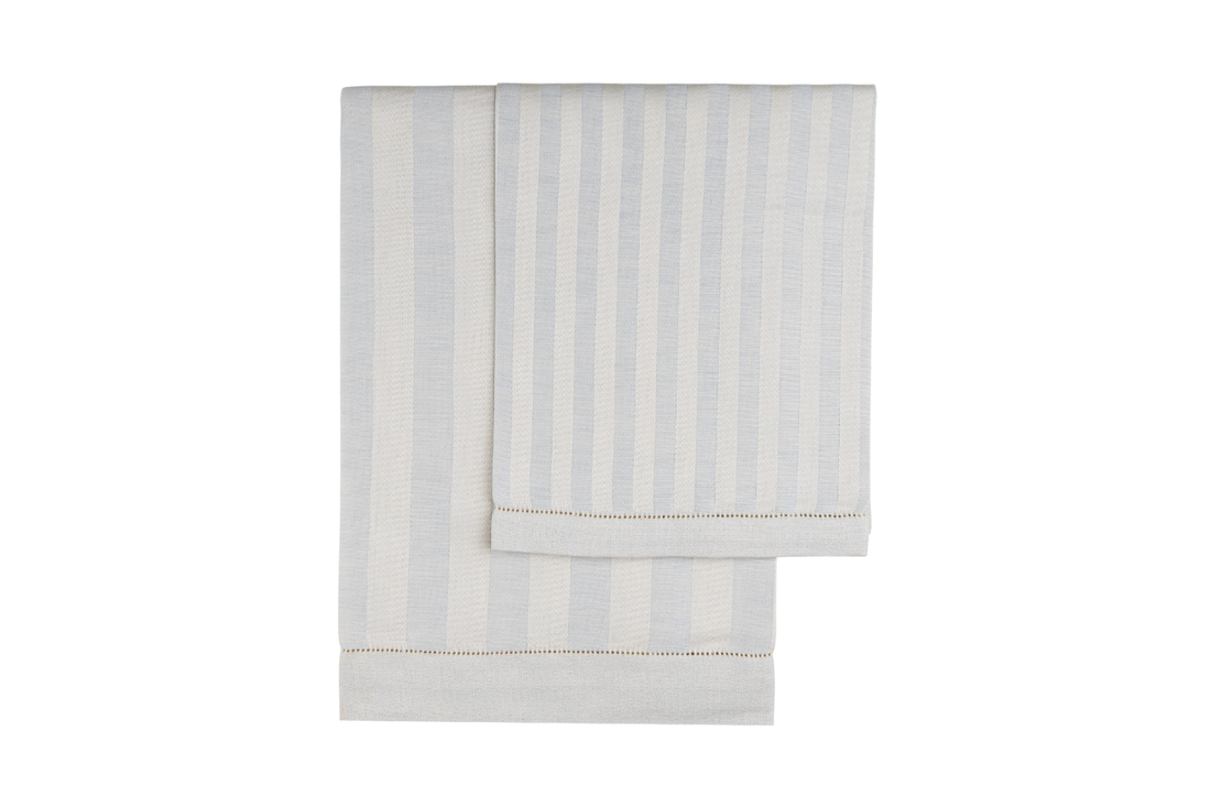 ROMANTICA BLUE & WHITE LINEN GUEST TOWEL SET