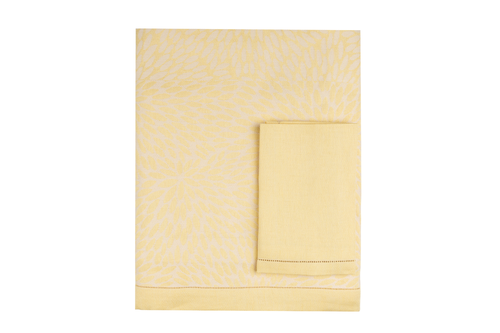 VILLA AMALFI YELLOW TABLECLOTH 230cm x 170cm with 8 matching napkins